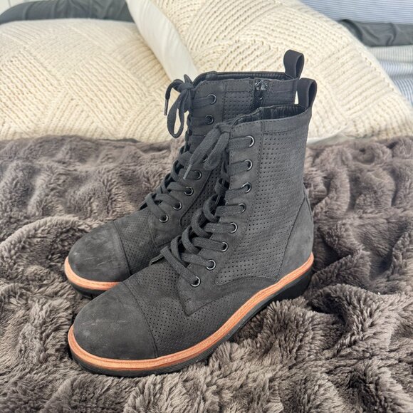 MIA Shoes - MIA Black Flat Boots Size 7 | Zip & Tie Back | Riding Style | Preloved